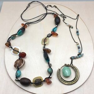 Boho festival colorful statement style beaded necklace bundle 2.